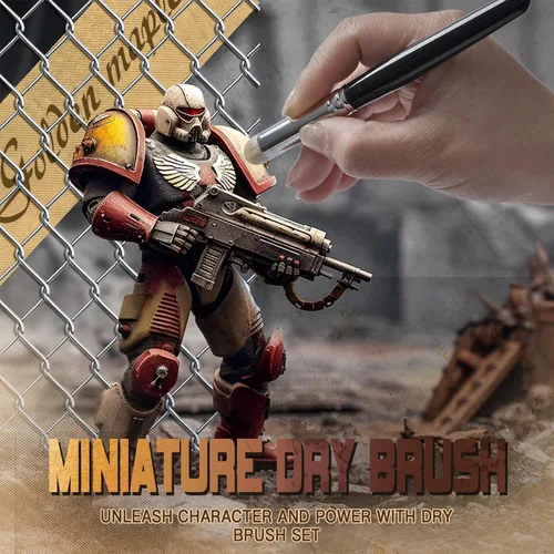 Miniatura 2 de Golden Maple Pinceles de pintura en miniatura Drybrush - Juego de 10 pinceles de micro detalle, pinceles pequeños de detalle fino para acrílico