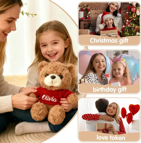 Miniatura 6 de Oso de peluche personalizado con nombre personalizado, relleno perfecto para canasta de Pascua, regalos únicos para el día de San Valentín