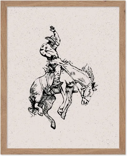 Miniatura 83 de Poster Master Póster de Rodeo marrón – Estampado retro de vaquero sobre caballo – Arte de vaquero – Arte occidental – Arte del salvaje oeste