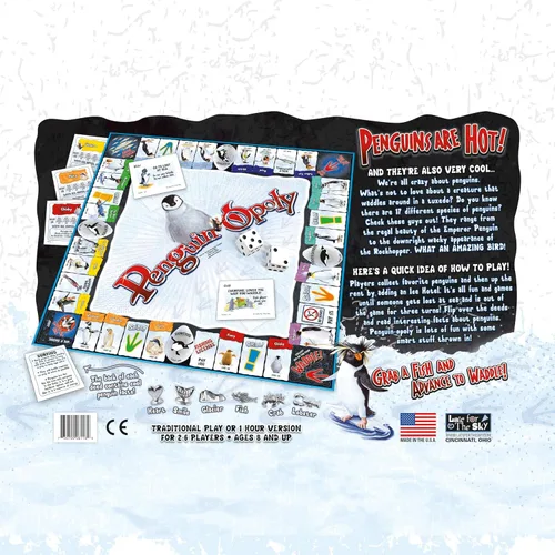 Miniatura 5 de Late for The Sky Penguin-Opoly - Juego de mesa familiar con temática de pingüino estilo Opoly, diversión educativa para niños y adultos, 2 a 6