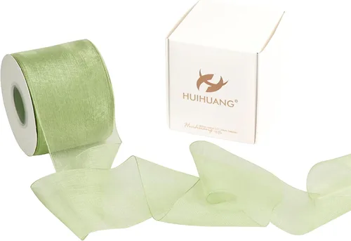 Miniatura 14 de HUIHUANG Cinta transparente de organza azul aguamarina de 1-1/2 pulgadas, cintas de organza transparente turquesa para envoltura de regalo, ramo