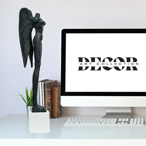 Miniatura 4 de Estatua de ángel sin cabeza de metal famoso de 20 pulgadas en pedestal blanco para exhibición del museo y decoración del hogar