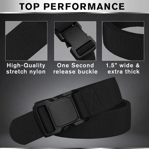 Miniatura 4 de TECEUM Tactical Belt – Heavy-Duty & Quick Release – Military, Work, Rigger, Duty & Utility Belt for Men