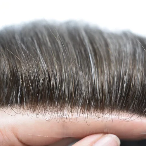 Miniatura 3 de Hombres Toupee Europea Real Cabello Humano Pieza Todo V-looped 0.002 in Piel Ultra Delgado Toupee para Hombres Sistema de Reemplazo de Cabello