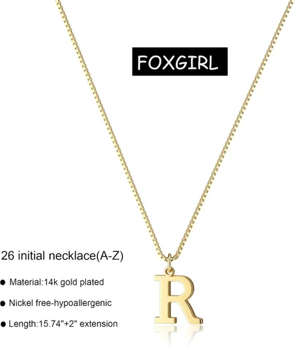 Miniatura 6 de Foxgirl Gold Initial Necklaces for Women Girls, Dainty Gold Letter Necklace Tiny A-Z Pendant Choker Necklace Trendy Cute Personalized Monogram Name