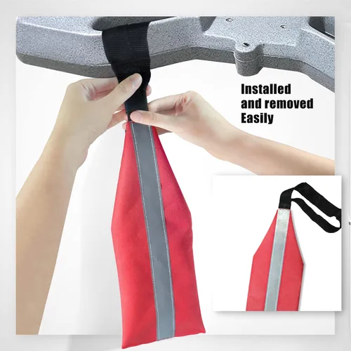 Miniatura 5 de Anley Banderas de viaje rojas de seguridad para kayak con tira reflectante, bandera de advertencia para canoas, barcos, SUP, camiones, remolques