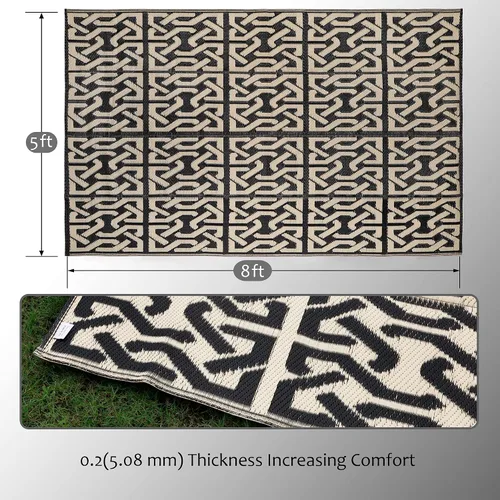 Miniatura 2 de SAND MINE Alfombras Reversibles, Alfombra de Paja de Plástico, Alfombra de Área Moderna, Alfombra Grande para Piso y Alfombra para Exteriores, RV