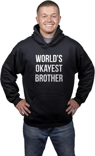 Miniatura 2 de Worlds Okayest Brother Sudadera divertida con capucha para regalo de hermano mayor hermana
