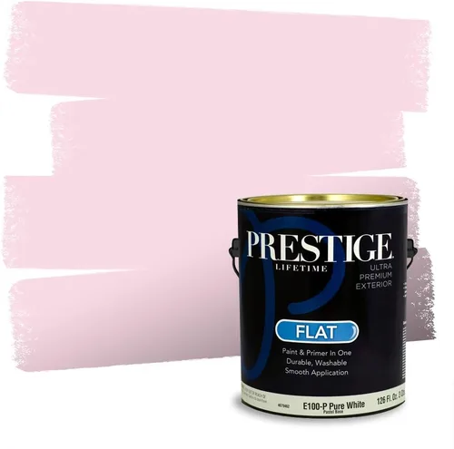 Miniatura 194 de Prestige Paints Pintura exterior e imprimación en uno, 1 galón, plano, coincidencia comparable de Valspar* Amber Rose*