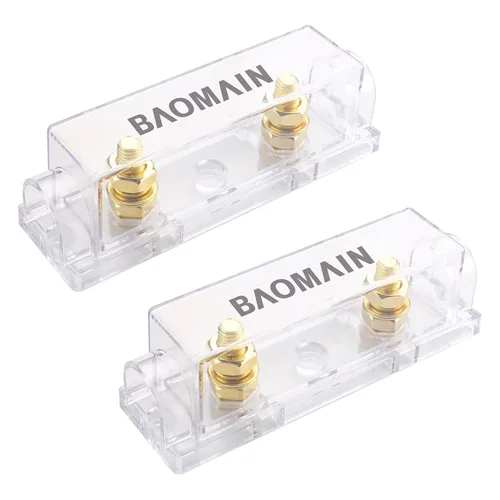 Miniatura 51 de Baomain Paquete de 2 fusibles ANL de 300 A a granel con terminales chapados en oro para audio de automóvil, amplificador, camión, barco, RV