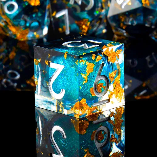Miniatura 17 de DND Juego de dados de 8 piezas con ojo de dragón extra D20-Beholder's Eye Liquid Core Sharp Edge Resina poliédrica hecha a mano 2 × D20 D4 D6 D8 D10