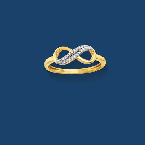 Miniatura 4 de Ross-Simons 14kt Yellow Gold Infinity Symbol Ring With Diamond Accents