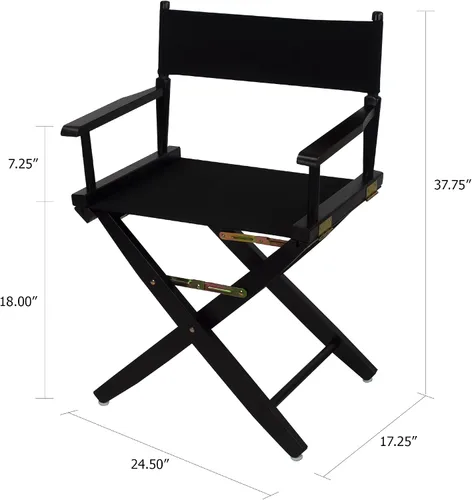 Miniatura 3 de American Trails Silla de director extra ancha de 18.0 in, marco negro con lona negra premium