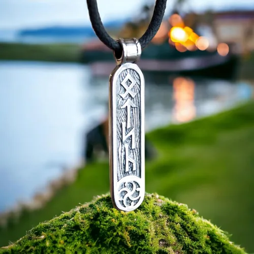 Miniatura 2 de Viking Rune Formula Pendant Necklace for Men Women - 925 Sterling Silver - Norse Nordic Celtic Jewelry - Runes Protection Amulet - Matching