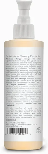 Miniatura 2 de BIOTONE Gel de masaje de terapia avanzada, suave y sedoso sin sensación de aceite, ideal para trabajar, sin aceite de nueces, hipoalergénico