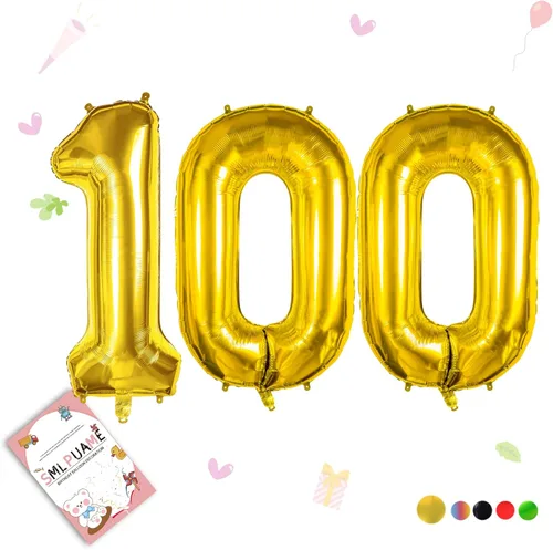 Miniatura 34 de Globos de números de 40 pulgadas del 0 al 9 dorados grandes del número 0, globos digitales para suministros de decoración de celebración de fiesta
