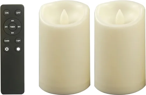 Miniatura 27 de CANDLE CHOICE Velas LED sin flama, impermeables, de pilas, para exteriores, con control remoto y temporizador, luz blanca parpadeante de resina