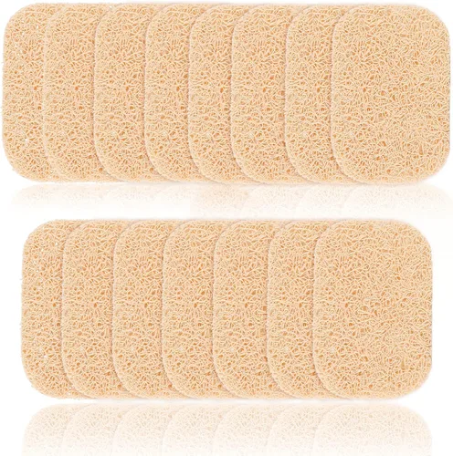 15 almohadillas ahorradoras de jabón, color beige, sin BPA, soporte para jabón en barra, antideslizante, autodrenante, elevador de platos para
