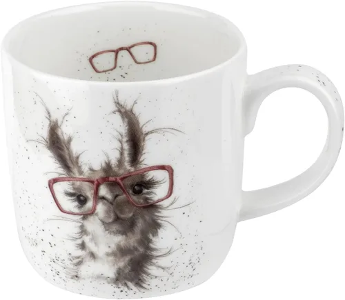 Royal Worcester Wrendale Designs - Taza de 14 onzas, No Probllama, porcelana fina de hueso con motivo de llama, taza de té temática de bosque para