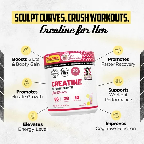 Miniatura 3 de Old School Labs Polvo de monohidrato de creatina de 5g con colágeno y BCAA Fórmula para mujeres después del entrenamiento para reparación