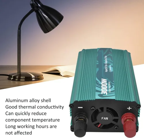 Miniatura 5 de ViaGasaFamido Inversor sinusoidal puro 3000 W Convertidor de potencia Convertidor de CC a CA 8 Protección inteligente 12V a 110V Aleación