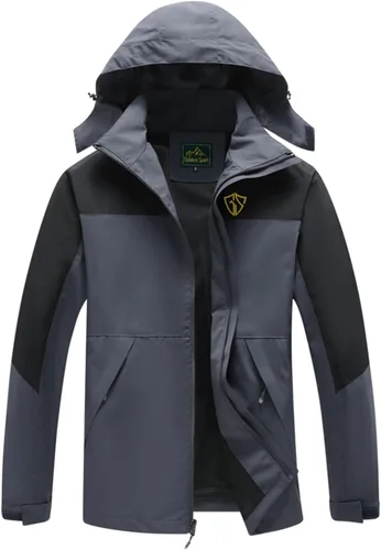 Miniatura 6 de GIISAM Chaqueta de lluvia para hombre, impermeable, ligera, para exteriores, rompevientos con capucha