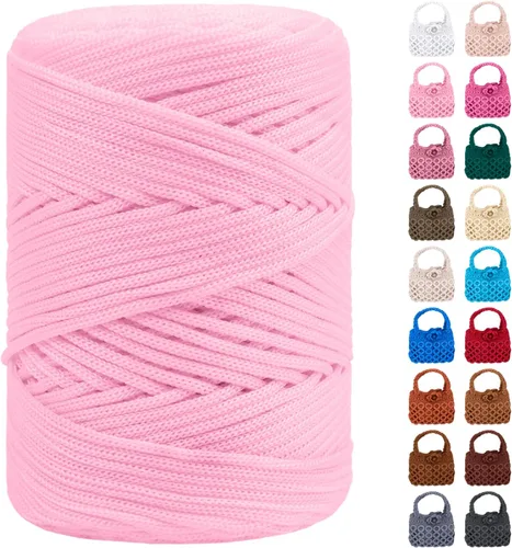 Miniatura 16 de Cordón de macramé de poliéster de 0.118 in x 185 yardas, cordón trenzado de macramé, bolsa de ganchillo, hilo de poliéster para ganchillo, bolsa