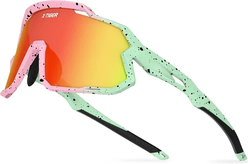 Miniatura 22 de X-TIGER Gafas de sol polarizadas para niños y niñas, lentes de sol de béisbol polarizadas para niños de 8 a 14 años, UV400, gafas de ciclismo y Negro