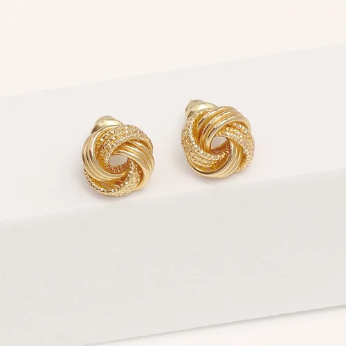 Miniatura 3 de LeCalla Aretes de plata de ley 925 con nudo de amor, diseño italiano, ligeros, retorcidos, con nudo de amor, para mujer