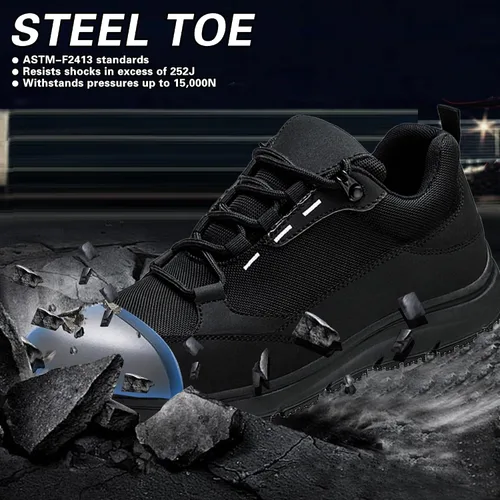 Miniatura 3 de Steel Toe Shoes for Men Women, Non-Slip Waterproof Work Safety Shoes, Indestructible Puncture-Proof Construction Industrial Shoes, Zapatos
