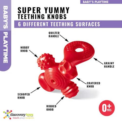 Miniatura 2 de Discovery Toys Super Yummy - Mordedor 5 perillas de dentición para bebés, bebés y niños pequeños, juguete calmante para la dentición sin BPA desde