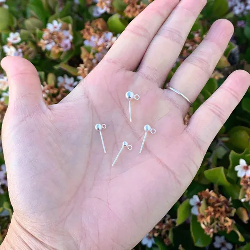 Miniatura 4 de Adabele - 10 pares de aretes de plata de ley 925 auténtica, anillos abiertos de bola de 0.118 pulgadas con 20 piezas de espaldas de tuerca