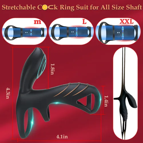 Miniatura 6 de Anillo vibrador para el pene vibrador, vibrador portátil para parejas masculinas y adultas, juguetes sexuales para hombres y parejas, anillos