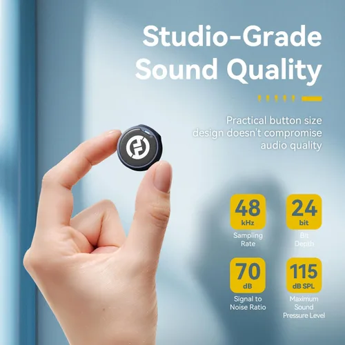 Miniatura 3 de Hollyland Lark M2 - Micrófono inalámbrico Lavalier para iPhone/Android/cámara/PC/portátil con conector Lightning/USB-C, 48 KHz 24 bits, rango