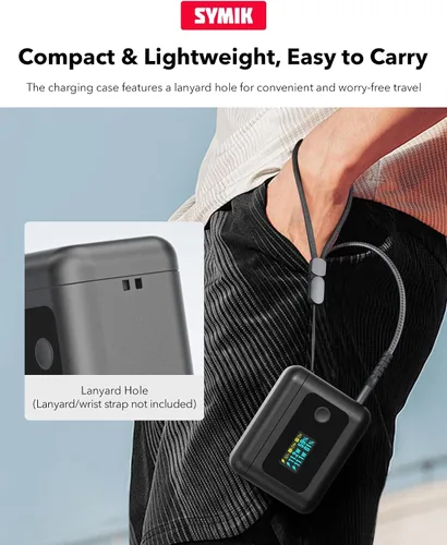 Miniatura 8 de Hub de cargador de batería inteligente para accesorios de aire Insta360 X4, estuche de carga rápida dual de 24 W con pantalla LCD, muestra batería