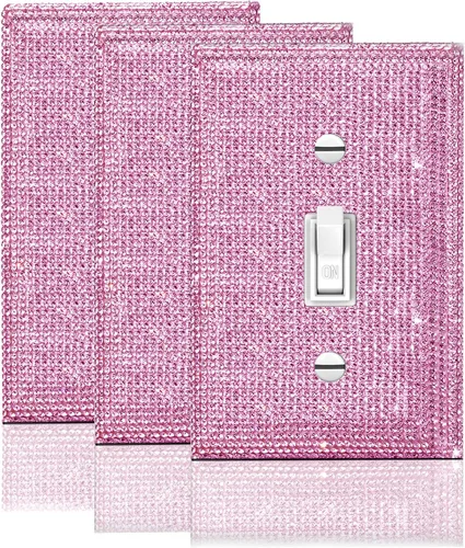Miniatura 22 de 1 PC Cubierta de placa de pared con diamantes de imitación brillantes en plata, cubre interruptores eléctricos, cubierta decorativa para interruptor