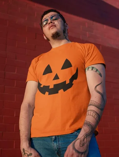 Miniatura 2 de Camisa de calabaza de Halloween para hombre, disfraz de Jack O Lantern para hombre