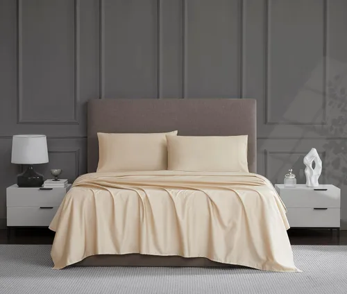 Miniatura 10 de Linen Closet Juego de sábanas de 1200 hilos mezcla de algodón tamaño King de 4 piezas, ultra suave sedoso satén, absorbente de humedad, resistente a