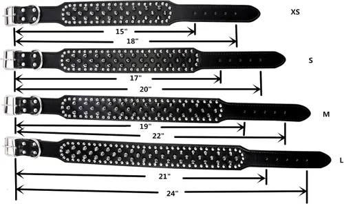 Miniatura 4 de PU - Collar para perro de piel sintética ajustable de 2.0 in, tachonado con clavos, Negro
