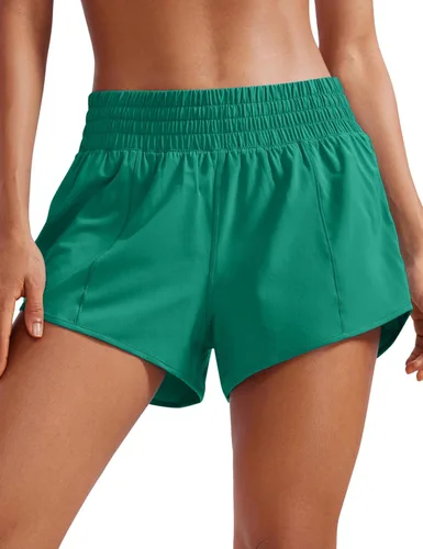 Miniatura 48 de CRZ YOGA Pantalones cortos de correr de cintura alta para mujer de 2.5 pulgadas, forro de malla de secado rápido para entrenamiento deportivo