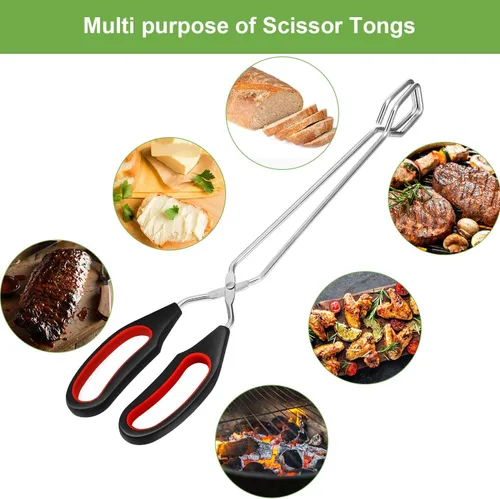 Miniatura 2 de Boao Paquete de 3 pinzas de acero inoxidable para cocinar, pinzas de alambre de cocina de 9 pulgadas, 11 pulgadas y 12 pulgadas, resistentes al