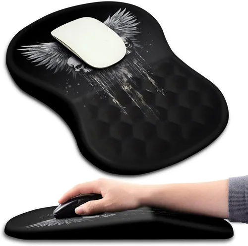 Miniatura 23 de Hokafenle Alfombrilla ergonómica para ratón con soporte para muñeca con diseño de masaje, reposamuñecas para aliviar el dolor, con espuma