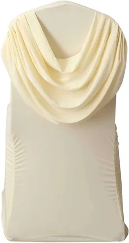 Miniatura 28 de Efavormart 1 juego de fundas para sillas de banquete con volantes y falda plisada de spandex blanco, fundas elásticas lavables con bolsillos