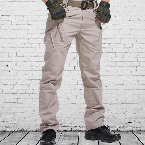 Miniatura 4 de Uillui Pantalones tácticos impermeables para hombre, pantalones de trabajo elásticos flexibles, ajuste relajado, pantalones cargo Ripstop