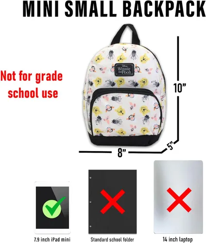 Miniatura 8 de Disney Winnie the Pooh - Mochila preescolar para niños pequeños, paquete de 4 piezas de suministros escolares con Pooh de 10 pulgadas mini mochila