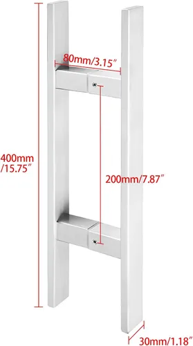 Miniatura 6 de Alise Manija de puerta de ducha, manija de puerta corrediza de vidrio de 16 pulgadas, manija trasera a trasera, compatible con vidrio de 1/8 a 3/5