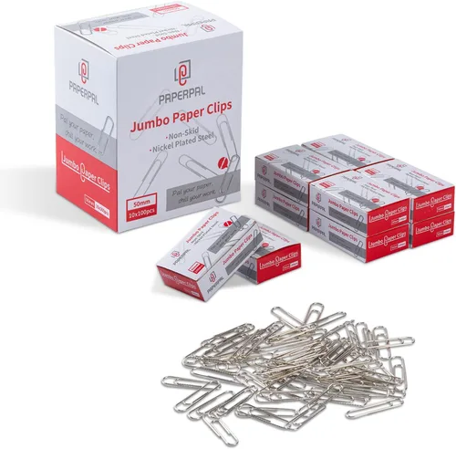 Miniatura 11 de PAPERPAL Clips de papel para oficina, escuela y uso personal, clip de papel liso #1 (1-2/7"), 2000 clips de papel medianos