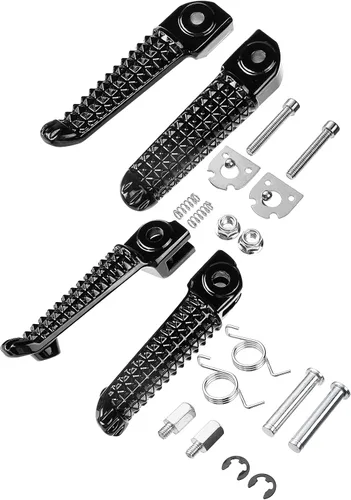 Miniatura 6 de Reposapiés delantero y trasero de motocicleta para Yamaha YZF R1 '98-2019, R6 '03-2020 (delantero+trasero, negro)
