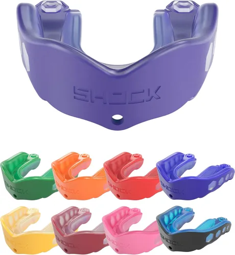 Miniatura 38 de Shock Doctor Gel Max - Protector bucal, protección resistente y ajuste personalizado, juvenil, frambuesa azul