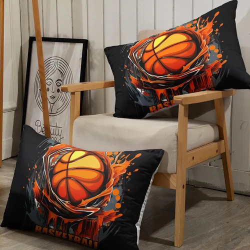 Miniatura 6 de AILONEN Juego de sábanas deportivas de baloncesto de dibujos animados de 3 piezas para niños tamaño completo, juego de sábanas de cama de baloncesto